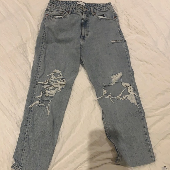 Zara ripped jeans, “mom” fit, size US 8 - Picture 1 of 2